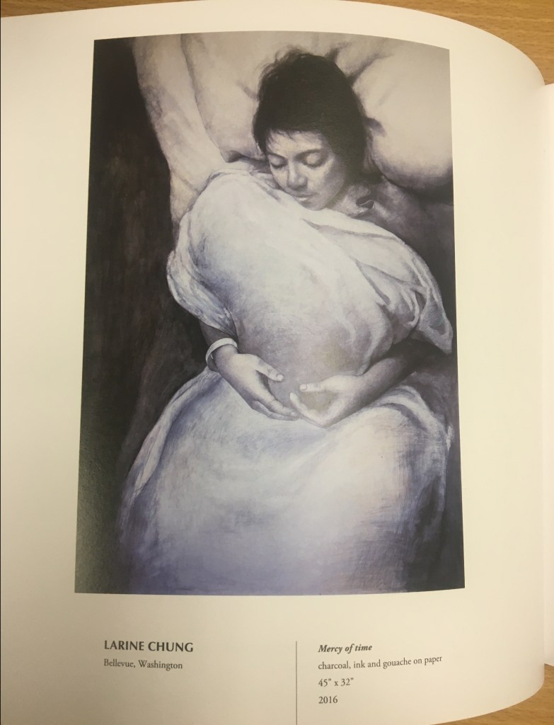 Picture Mercy of Time, 42″ x 31″, Chinese ink, charcoal, tea and gouache on paper